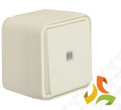 Wyłączniki światła i elektryczne - Hager BERKER W.1 Wyłącznik 1-klawiszowy uniwersalny (schodowy) z podświetleniem IP55 biały 30763522 30763522/HAG - miniaturka - grafika 1