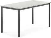 Meble do szkół i przedszkoli - AJ Produkty Biurko SONITUS, 1400x700x720 mm, szary laminat, antracyt - miniaturka - grafika 1