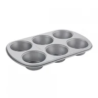 Formy do ciast - Fl1 BLACHA DO MUFFINEK NA 6 BABECZEK SILVER DIAMOND 28,6X18,5X3 5YO-BLA-DIA28.6X18.5X3/M6 - miniaturka - grafika 1