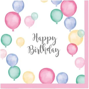 Amscan Serwetki urodzinowe pastelowe 25x25cm 20 szt. 9903863 - Dekoracje i nakrycia stołu na imprezę - miniaturka - grafika 2