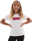 Koszulki dla dziewczynek - VANS t-shirt GIRLS EASY BOX GLITTER TEE White - miniaturka - grafika 1
