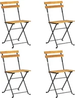 Fotele i krzesła ogrodowe - vidaXL Składane krzesła bistro, 4 szt., lite drewno akacjowe! 313161 - miniaturka - grafika 1
