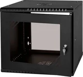 Szafy rack - NetRack Szafa Szafa wisząca Rack 19" ECO-Line 9U/450mm czarna drzwi przeszklone 019-090-450-012E - miniaturka - grafika 1