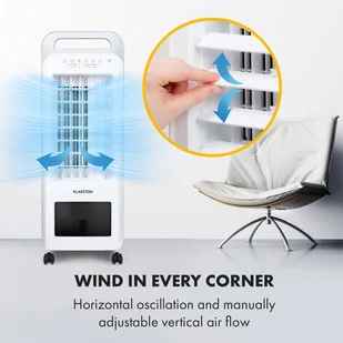 Klarstein Klarstein Cooler Rush, wentylator/chłodnica powietrza, 5,5 l, 45 W, pilot, 5 x pakiet lodowy ACO4-CoolerRushW - Klimatory - miniaturka - grafika 5