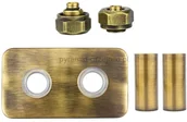 Akcesoria grzewcze - Vario Term Zestaw maskujący rozety + tuleje + złączki Cu/Pex x GW3/4 - mosiądz antyczny instalacja alu-pex - PEX rozeta prostokątna ZMRP2P16X3/4/11 - miniaturka - grafika 1