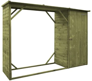 vidaXL Szopa na drewno i narzędzia, sosna FSC, 253 x 80 x 170 cm - Altany ogrodowe - miniaturka - grafika 3