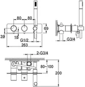 Baterie podtynkowe - Kohlman Axel Bateria wannowa podtynkowa termostatyczna chrom QW265A - miniaturka - grafika 1