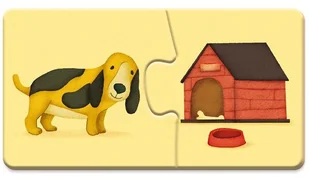 Janod Dwuczęściowe puzzle Zwierzęta i ich domki 20 elementów, - Klocki - miniaturka - grafika 11