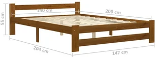 vidaXL Lumarko Rama łóżka, miodowy brąz, lite drewno sosnowe, 140 x 200 cm 322008 - Łóżka - miniaturka - grafika 7