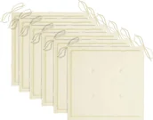 Pozostałe meble ogrodowe - vidaXL Poduszki na krzesła ogrodowe 6 szt. kremowe 40x40x4 cm  314007 - miniaturka - grafika 1