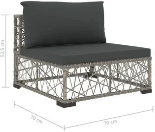 vidaXL 5 częściowy zestaw wypoczynkowy do ogrodu poduszki rattan PE szary 46808 46808 - Meble ogrodowe - miniaturka - grafika 10