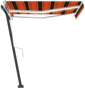 VidaXL Lumarko Ręcznie zwijana markiza z LED, 350x250 cm, pomarańczowo-brązowa  3069725 VidaXL - Markizy - miniaturka - grafika 6