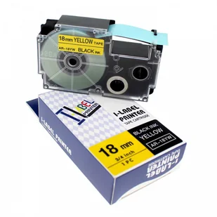 Casio Taśma zamiennik R11YW 18mm x 2,5m termokurczliwa, czarny druk / żółty podkład - Papier do drukarek Casio Taśma zamiennik R11YW 18mm x 2,5m termokurczliwa, czarny druk / żółty podkład - Papier do drukarek - miniaturka - grafika 1