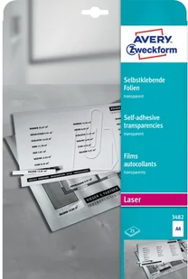 Avery Zweckform Folia samoprzylepna przezroczysta 0,14mm A4 25 arkuszy Avery Zweckform 3482 - Papier do drukarek Avery Zweckform Folia samoprzylepna przezroczysta 0,14mm A4 25 arkuszy Avery Zweckform 3482 - Papier do drukarek - miniaturka - grafika 1