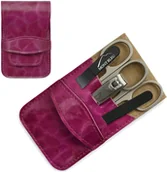 Zestawy do manicure i pedicure - Mont Bleu 5-częściowy zestaw do manicure w etui ze sztucznej skóry, fuksja Black MS-065.C1 - miniaturka - grafika 1