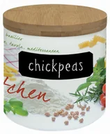 Pojemniki kuchenne - Nuova Cer R2S Pojemnik z porcelany z przykrywką bambusową i kredą 1250 10x20cm, 1250 - miniaturka - grafika 1