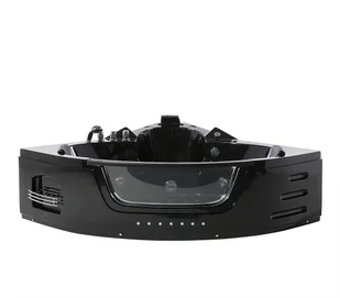Beliani Wanna czarna narożna z oświetleniem LED i hydromasażem MARTINICA - Wanny - miniaturka - grafika 8