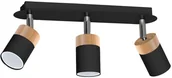 Lampy sufitowe - Milagro Czarna Lampa Sufitowa Joker Black/Wood 3x Gu10 MLP6304 - miniaturka - grafika 1