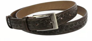 WIREX (PL) Pasek Skórzany Męski WIREX (PL) GŁADKI SZARFOWANY "BIEŻNIK" CZEKOLADOWY 30 mm Skóra Licowa Extra - Paski - miniaturka - grafika 4