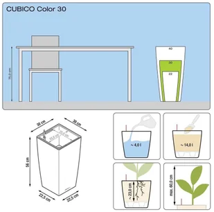 Lechuza Donica Cubico Color 30 ALL-IN-ONE, muszkatołowa, 13133 - Donice - miniaturka - grafika 6