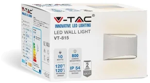 v-tac Kinkiet Ścienny V-TAC 10W LED Góra Dół Bridgelux Chip Czarny IP54 VT-815 4000K 800lm - Lampy ścienne - miniaturka - grafika 3