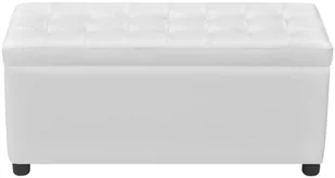 vidaXL Pikowana ławka biała otomana - Ławki do przedpokoju - miniaturka - grafika 5