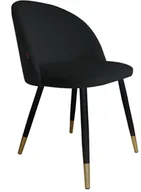 Krzesła - Atos Krzesło CLAUDINE 1 VELVET GOLD czarne w stylu glamour na metalowych nogach COLINGOLD-MG19 - miniaturka - grafika 1