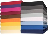 Prześcieradła - CelinaTex 0004548 Lucina prześcieradło z gumką do łóżek kontynentalnych, materiał jersey bawełna, różne wymiary i kolory, błękit (Aqua-Blau), 140x200 - 160x200 cm 4556 - miniaturka - grafika 1