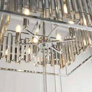 Endon Glamour LAMPA wisząca ACADIA 81931 Endon prostokątna OPRAWA metalowa klatka ZWIS z kryształkami chrom przezroczysta 81931 - Lampy sufitowe - miniaturka - grafika 4