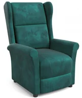 Fotele - Halmar Fotel wypoczynkowy rozkładany AGUSTIN 2 ciemny zielony velvet - miniaturka - grafika 1