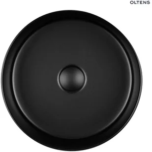 Oltens LAGDE Umywalka 35,5 cm nablatowa okrągła z powłoką SmartClean czarny mat 40804300 - Umywalki - miniaturka - grafika 7