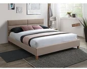 Łóżka - Signal Meble ŁÓŻKO SIERRA VELVET 160x200 KOLOR BEŻ/DĄB TAPICERKA BLUVEL 28 SIERRAV160BED - miniaturka - grafika 1