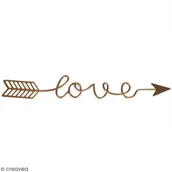 Dekoracje domu - Rayher 46199616 metalowe dekoracyjna z napisem Love, 24 x 3,2 x 0,2 cm, złoty 46199616 - miniaturka - grafika 1