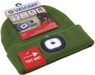 Velamp Czapka z lampą LED oliwkowa CAP05 CAP05 - Latarki - miniaturka - grafika 2