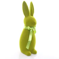Wielkanoc - TG Królik wielkanocny flokowany zielony - 30 cm - 1 szt. TG55598 - miniaturka - grafika 1