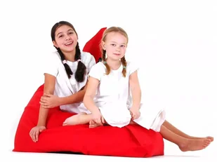 Beliani XXL Poducha Pufa Worek do siedzenia 140x180cm CZERWONY - Pufy i podnóżki - miniaturka - grafika 2