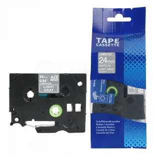 Brother strefadrukarek.pl Taśma TZe-MQL55 24mm x 5m matowa jasnoszara biały nadruk - zamiennik| OSZCZĘDZAJ DO 80% - ZADZWOŃ! 730811399 PROMOCJA! TZE-MQL55 - Taśmy do drukarek barwiące - miniaturka - grafika 3