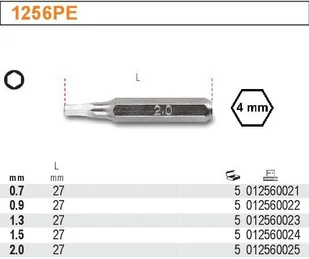 Beta KOŃC.WKRĘTAKOWA PRECYZ.TRZPIENIOWA 0,7MM 1256PE/0.7 - Śrubokręty - miniaturka - grafika 2