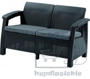 Allibert Sofa Corfu Love Seat antracit - Sofy ogrodowe - miniaturka - grafika 4
