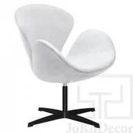 Fotele - King Home Fotel SWAN VELVET PREMIUM BLACK jasny szary - welur, podstawa czarna JH028.GREY.37B [11675194] - miniaturka - grafika 1