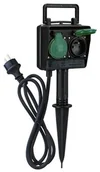 Lampy ogrodowe - Solight Solight PG01 - Zewnętrzny słupek ogrodowy z gniazdkami IP44 + kabel gumowy 1,5 m - miniaturka - grafika 1