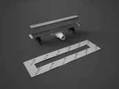 Odpływy liniowe - Radaway Basic Odpływ liniowy Slim 95 cm 5L095S+5R095SR - miniaturka - grafika 1