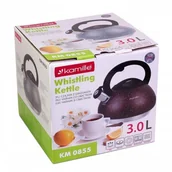 Czajniki na gaz - Kamille Stalowy marmurowy czajnik z gwizdkiem - miniaturka - grafika 1