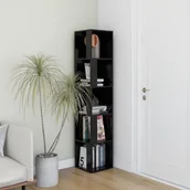 Szafki do salonu - vidaXL Szafka narożna, czarna, 33x33x164,5 cm, płyta wiórowa - miniaturka - grafika 1