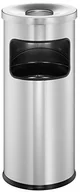 Kosze na śmieci - Durable 333223 kosz na śmieci z metalu z popielniczka Safe, selbstloeschender Stand z 17L kosz na śmieci i 2L popielniczka, srebrny 333223 - miniaturka - grafika 1