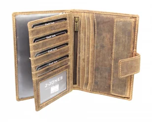 Jennifer Jones CA$H Portfel Męski Skórzany Miękka Skóra Licowa Bardzo Duży Pionowy Z Zapięciem Etui Na Dokumenty 5494 - Portfele - miniaturka - grafika 6