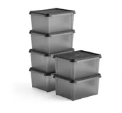 Pojemniki biurowe - AJ Produkty Pojemnik plastikowy DRY z pokrywką, 33 L, 6 szt., 500x400x270 mm, wodoszczelny - miniaturka - grafika 1