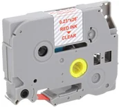 Etykiety do drukarek - Brother Zamiennik taśmy TZE-112 6mm przeźroczysta/czerwony - miniaturka - grafika 1