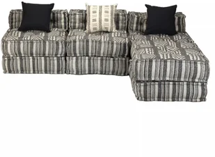 vidaXL 3-osobowa, rozkładana sofa modułowa, narożnik, tkanina w paski - Narożniki - miniaturka - grafika 7