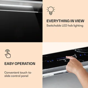 Klarstein Royal Flush Eco 60 Czarny CGCH3-RoyalFlush-M - Okapy kuchenne - miniaturka - grafika 5